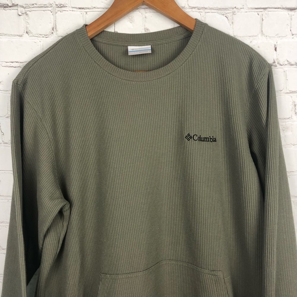 Columbia Pitchston Knit Crew Sweater Green Men's Sz Large